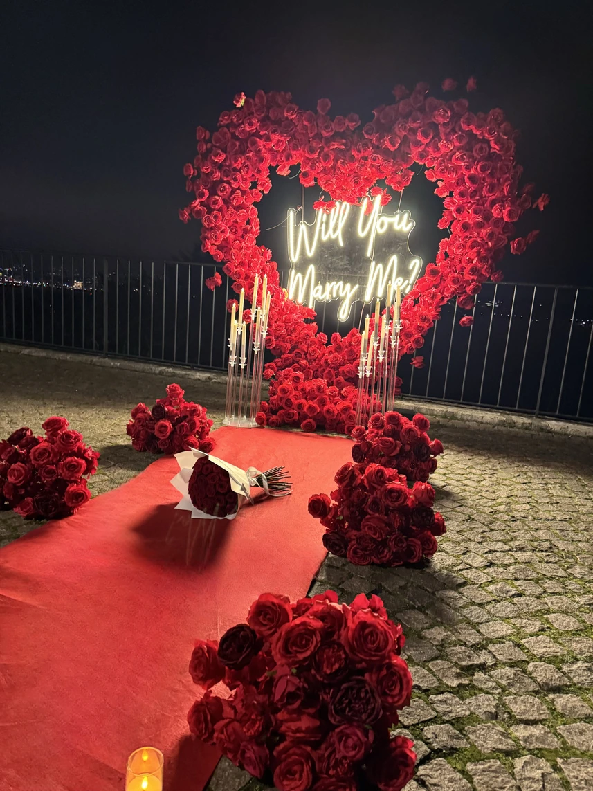 Arc en cœur & Will you marry me lumineux