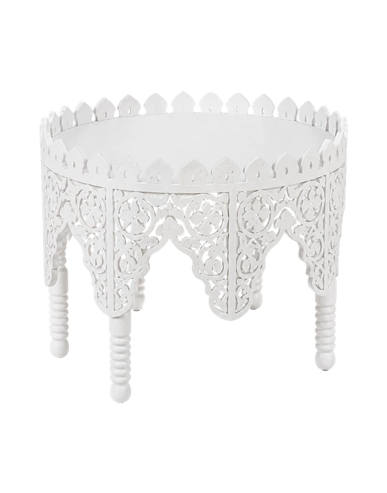 Table orientale ajourée blanche